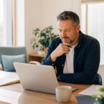 Church leader reviewing church app pricing and budget on a laptop